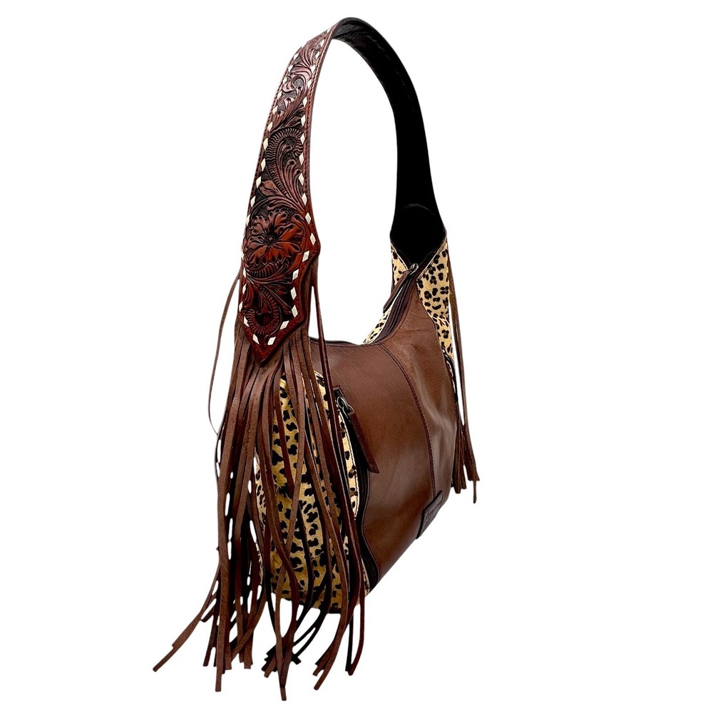 AD American Darling Tooled Cheetah Cowhide/Leather Western Conceal Bag $259 MSRP - Picture 8 of 16